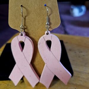 Pink Ribbon Earrings